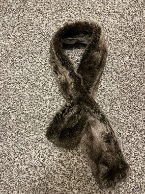 Restoration Hardware Dark Brown Faux Fur Wrap Scarf